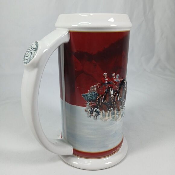 Budweiser Holiday Stein 2004 25th Anniversary Edition Clydesdales w/ Box - Picture 2 of 8